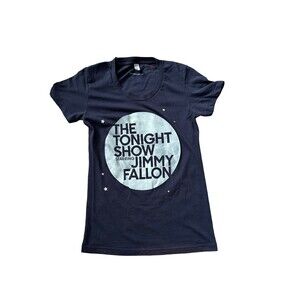 The Tonight Show Shirt Navy Jimmy Fallon NBC Licensed 2014 TV Women Large Fitted